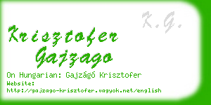 krisztofer gajzago business card